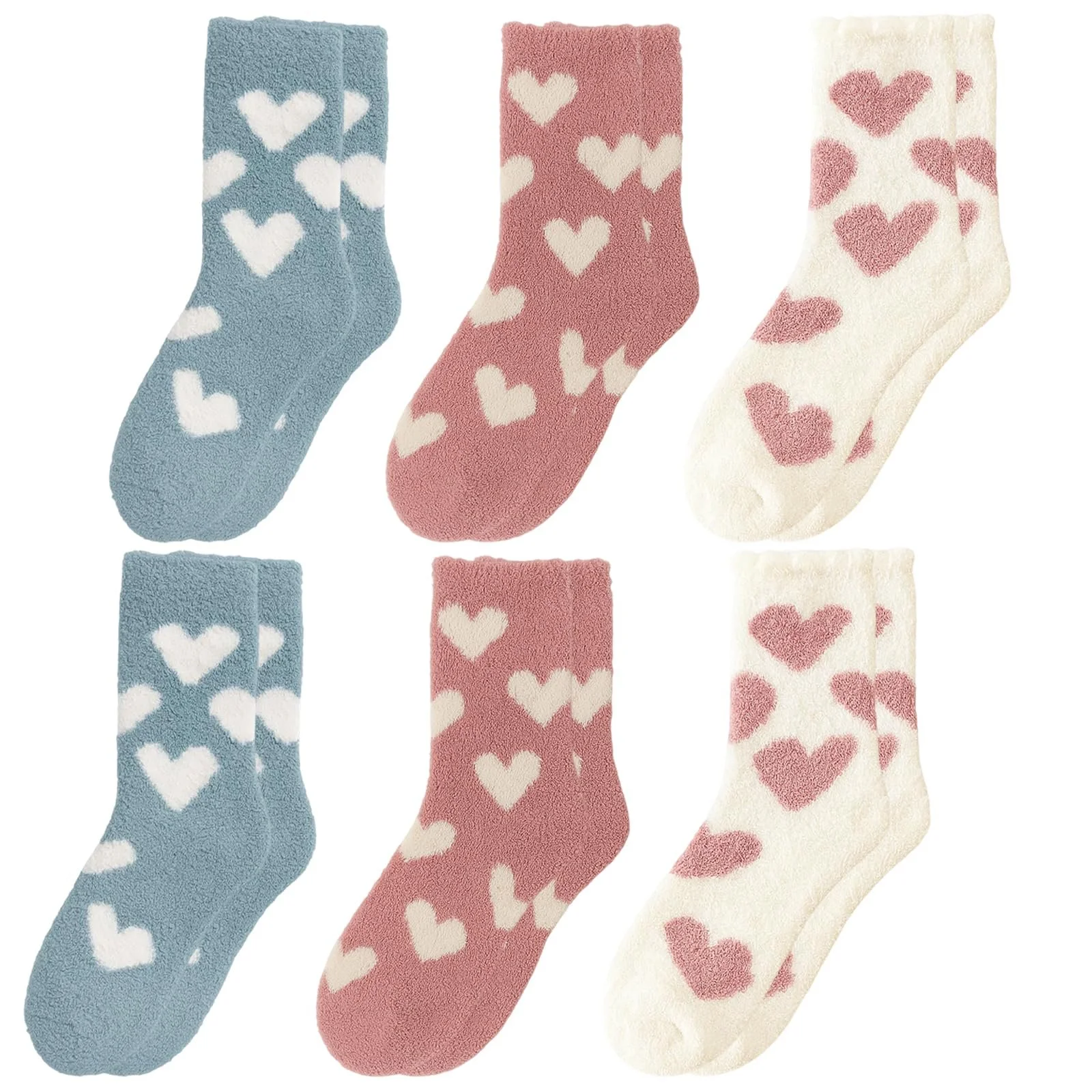 Жіночі пухнасті шкарпетки, 6 пар, Мікс кольорів, 35-38, фото №1 Жіночі пухнасті шкарпетки, 6 пар, Мікс кольорів, 35-38, фото №1