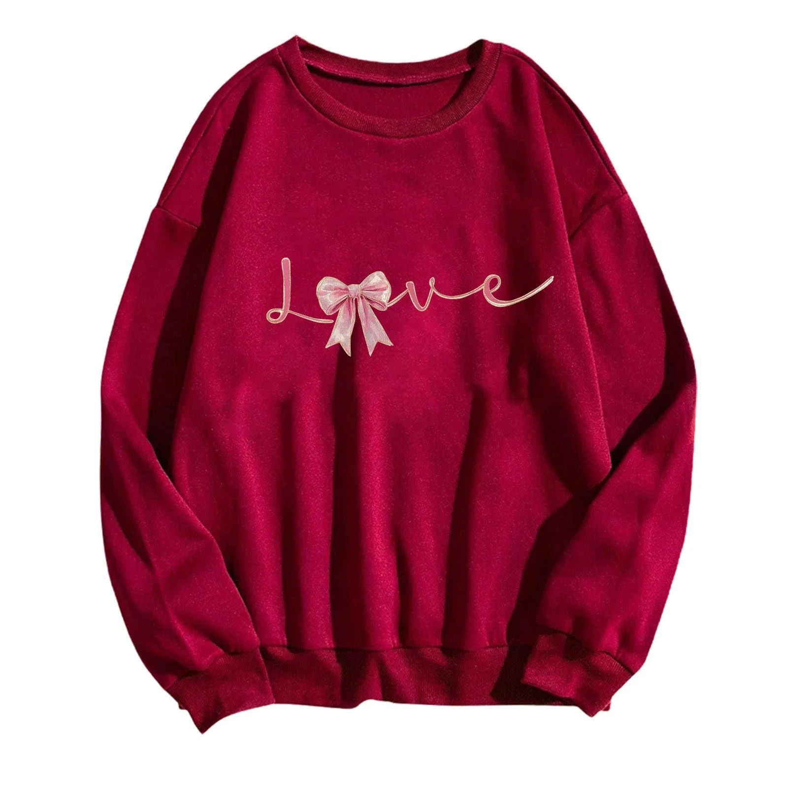 Женская флисовая куртка tsaChick Толстовка с принтом ко Дню Святого Валентина, с длинными рукавами и круглым вырезом, без капюшона, флисовая куртка, длинная куртка Full Metal Jacket, фото №1