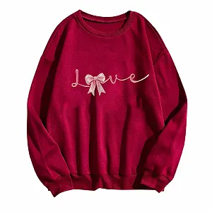 Женская флисовая куртка tsaChick Толстовка с принтом ко Дню Святого Валентина, с длинными рукавами и круглым вырезом, без капюшона, флисовая куртка, длинная куртка Full Metal Jacket - Фото 1