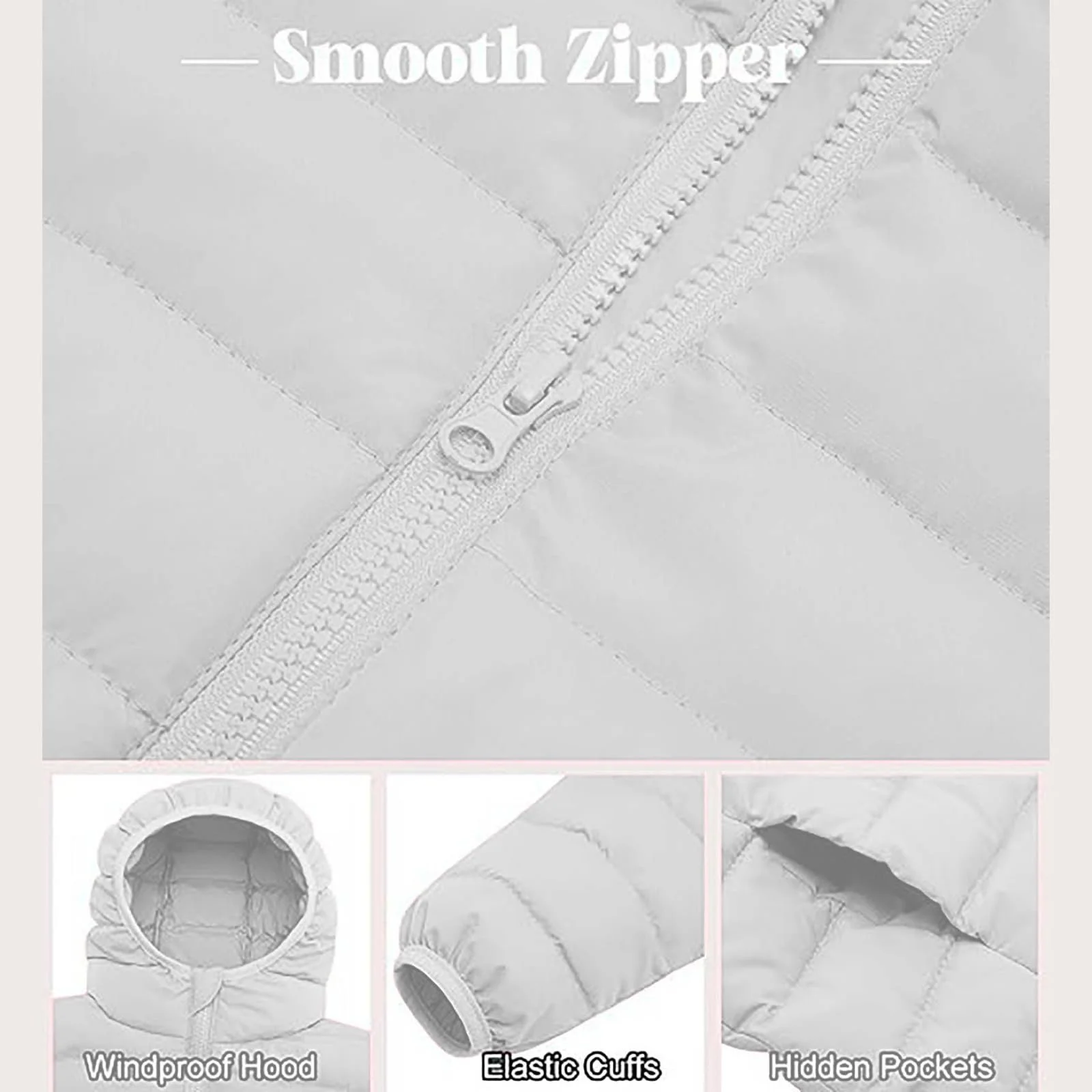 Зимова куртка з капюшоном для дівчат, коротка стьобана куртка, фото №4