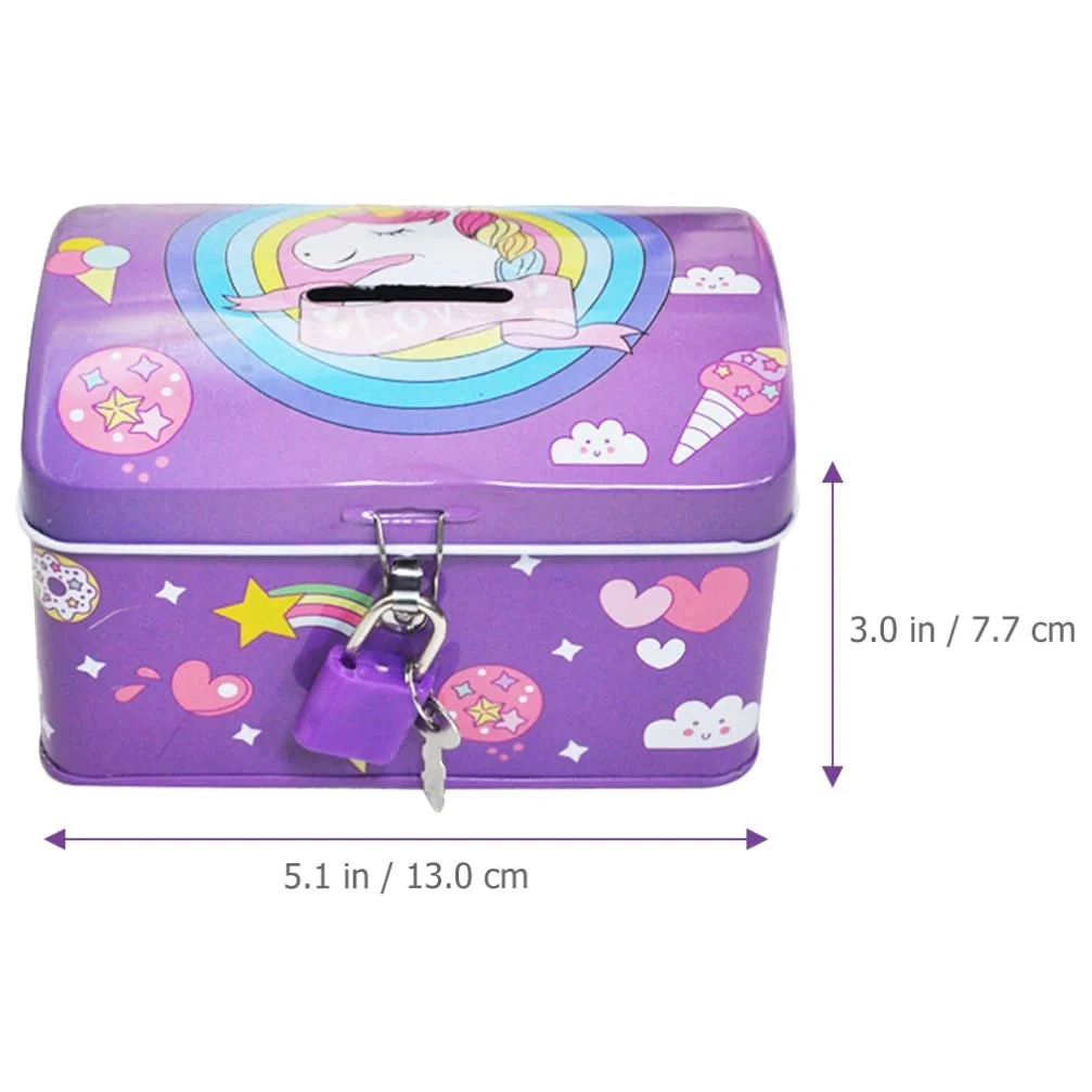 Скарбничка Toddmomy Unicorn металева з замком та ключем, фото №3