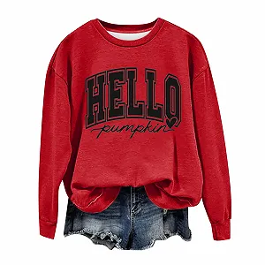 Женский Свитшот Модный Мягкий и Теплый K
Хэллоуинский Принт Тыква Длинный Рукав Круглый Вырез Без Капюшона - Фото 1