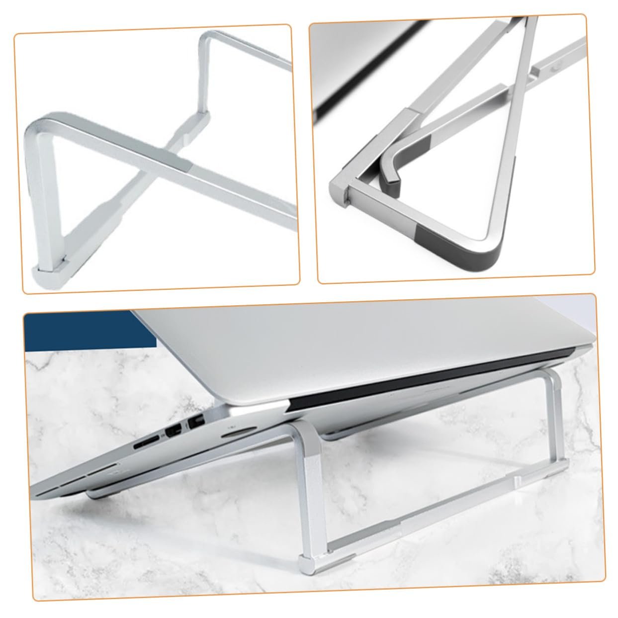 Складана підставка для ноутбука з міцного алюмінієвого сплаву для різних розмірів ноутбуків, легка та компактна для офісу та подорожей, фото №6