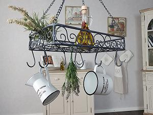 Підвісний тримач для горщиків Ambiente Залізний 45 см Сірий synthetic.ua - Фото 1