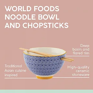 Суповая миска Typhoon Asia с палочками, 10 x 16 см, каменная керамика с цветной глазурью, миска для ремня. synthetic.ua - Фото 1