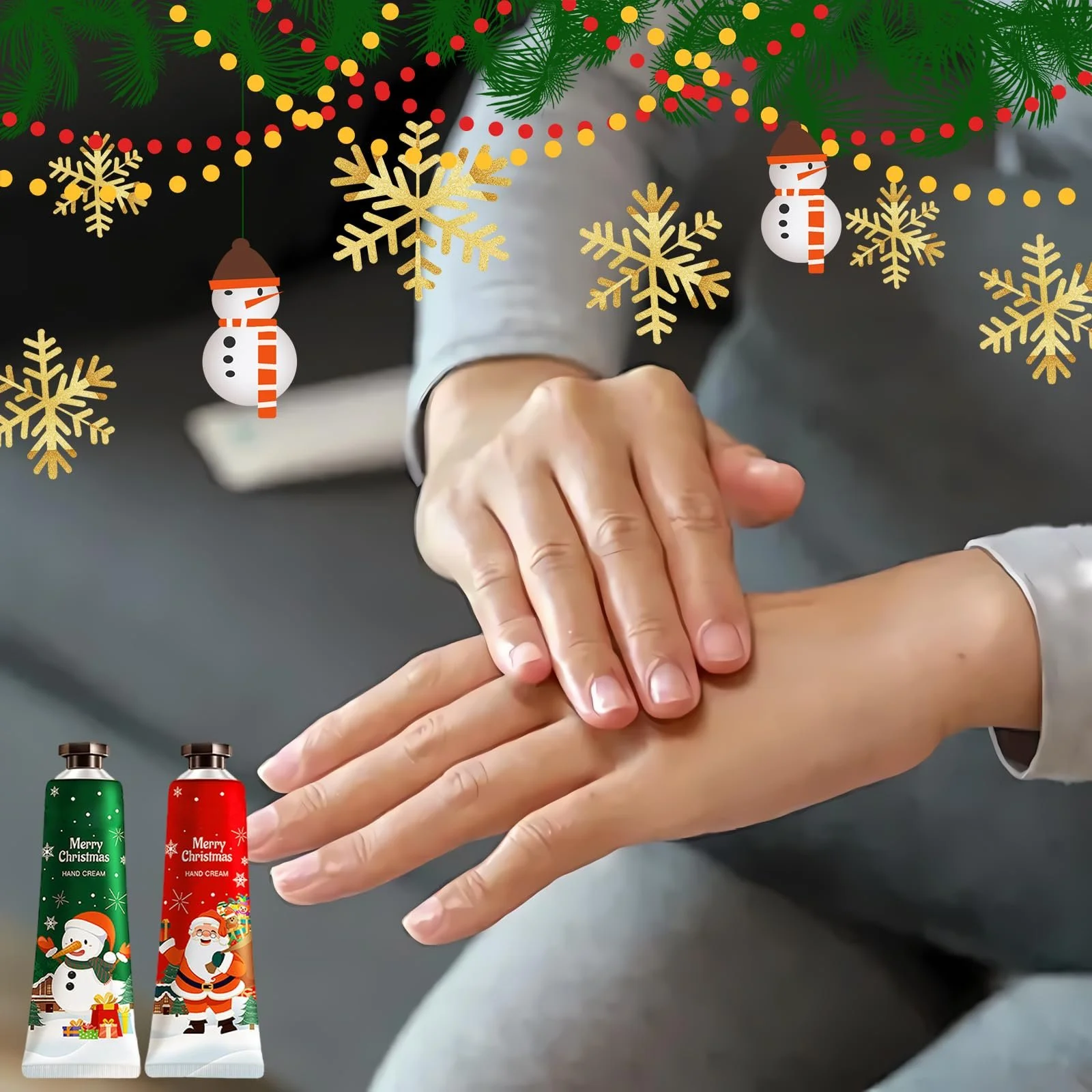 Набор кремов для рук Подарочный Рождественский 8 штук 30 г, фото №4