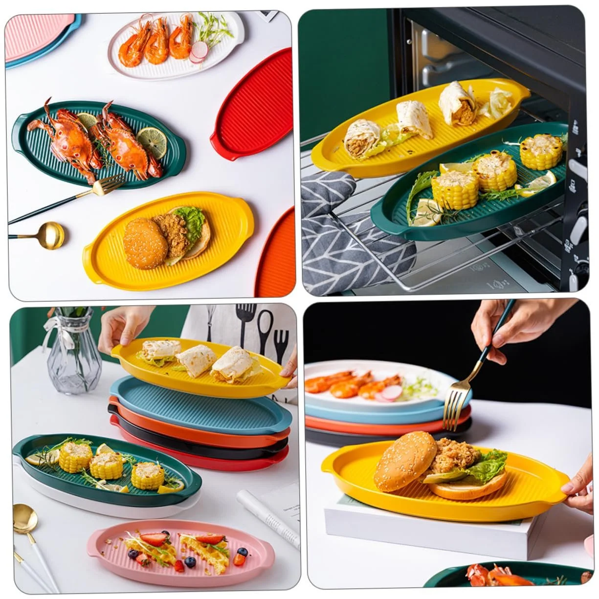 Форма для запекания Овальная Малая Керамическая с двойными ручками Термостойкая, фото №9