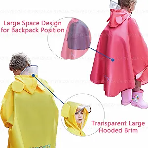 Дитячий дощовик-пончо для дівчаток і хлопчиків, 100% водонепроникний synthetic.ua - Фото 1