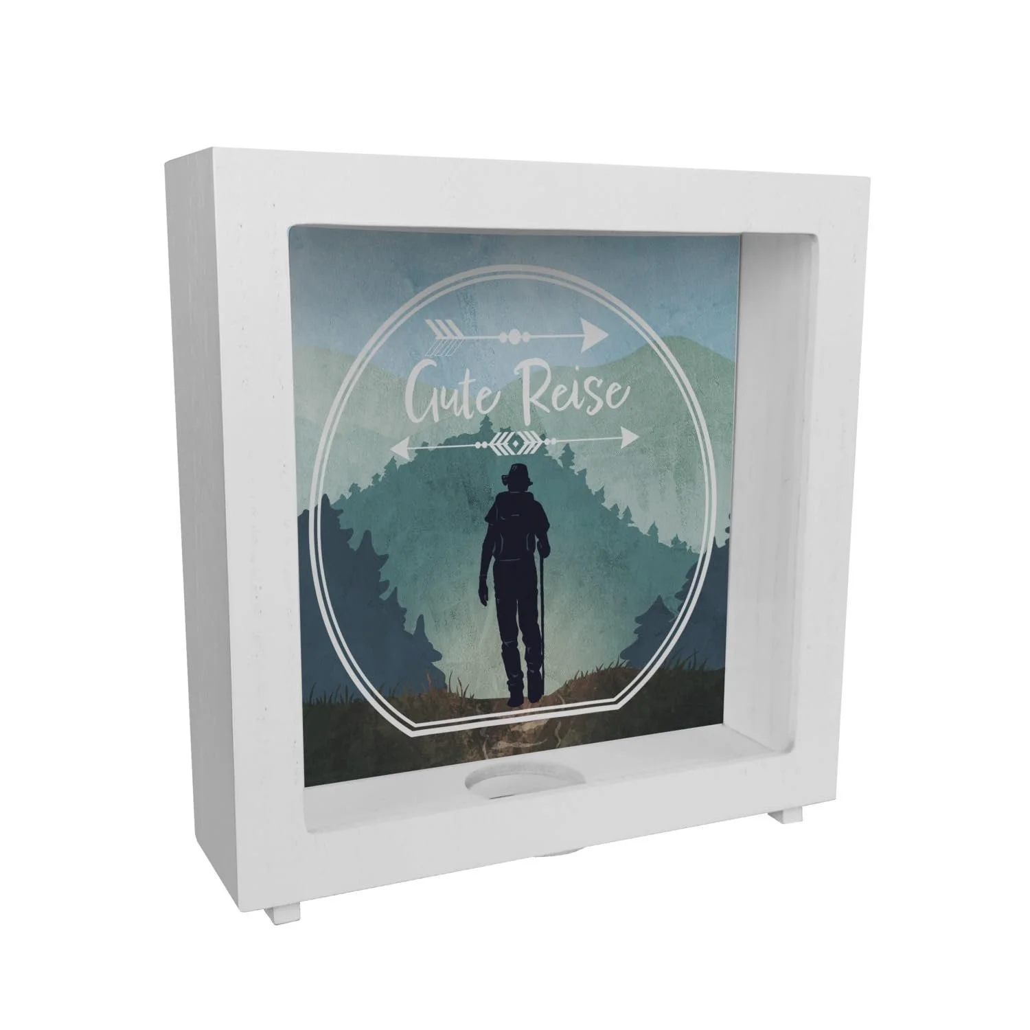 Скарбничка-рамка Good Travel Frame Hiking Motif Wooden White, фото №1