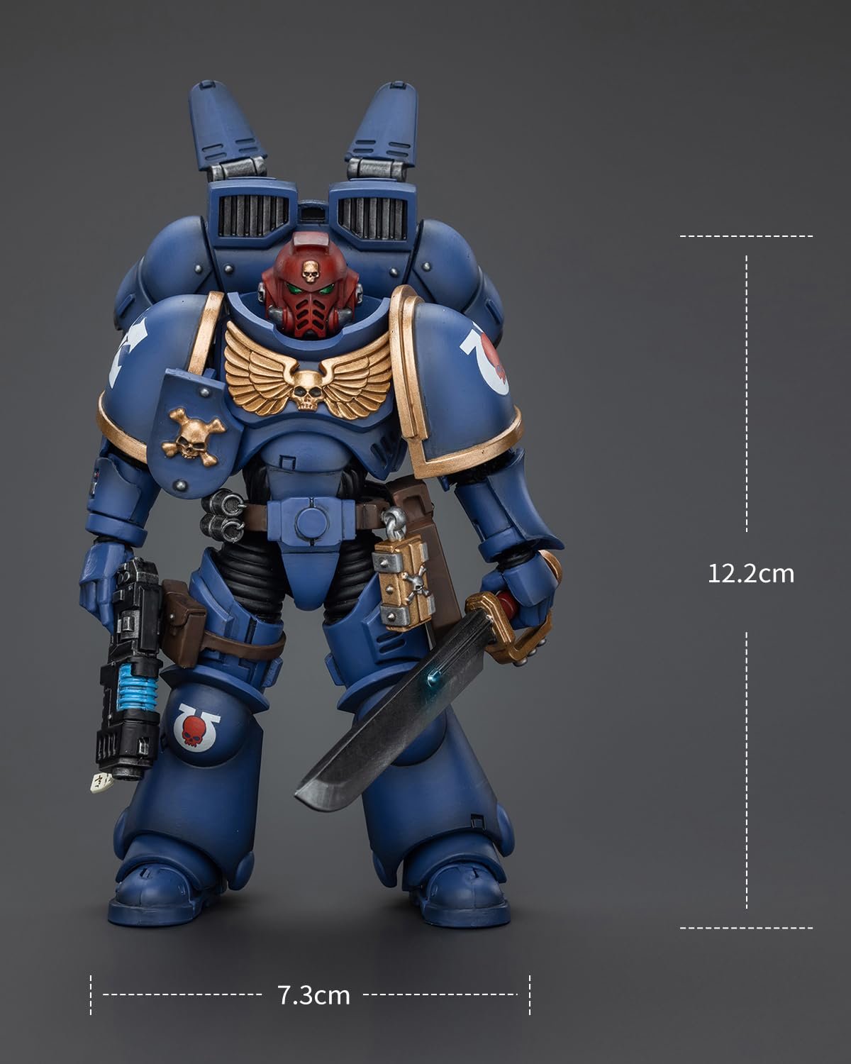 Фигурка JoyToy 40K Ultramarines Jump Pack Intercessors Sergeant с плазменным пистолетом и энергетическим мечом, 12.2 см, фото №6