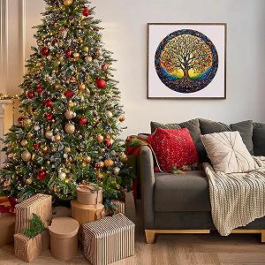 Дерев'яний пазл Ліс на заході сонця У формі тварин 300 деталей 34 х 34 см (L) - Фото 1