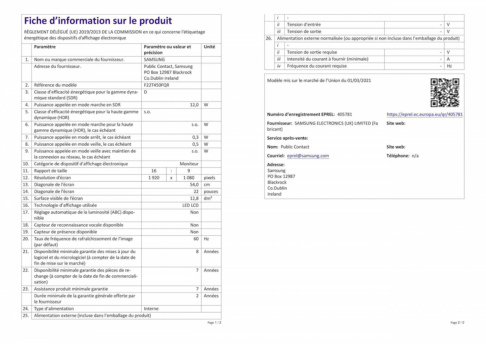 Монитор Samsung F22T450FQR 22 дюйма FHD IPS Черный, фото №3