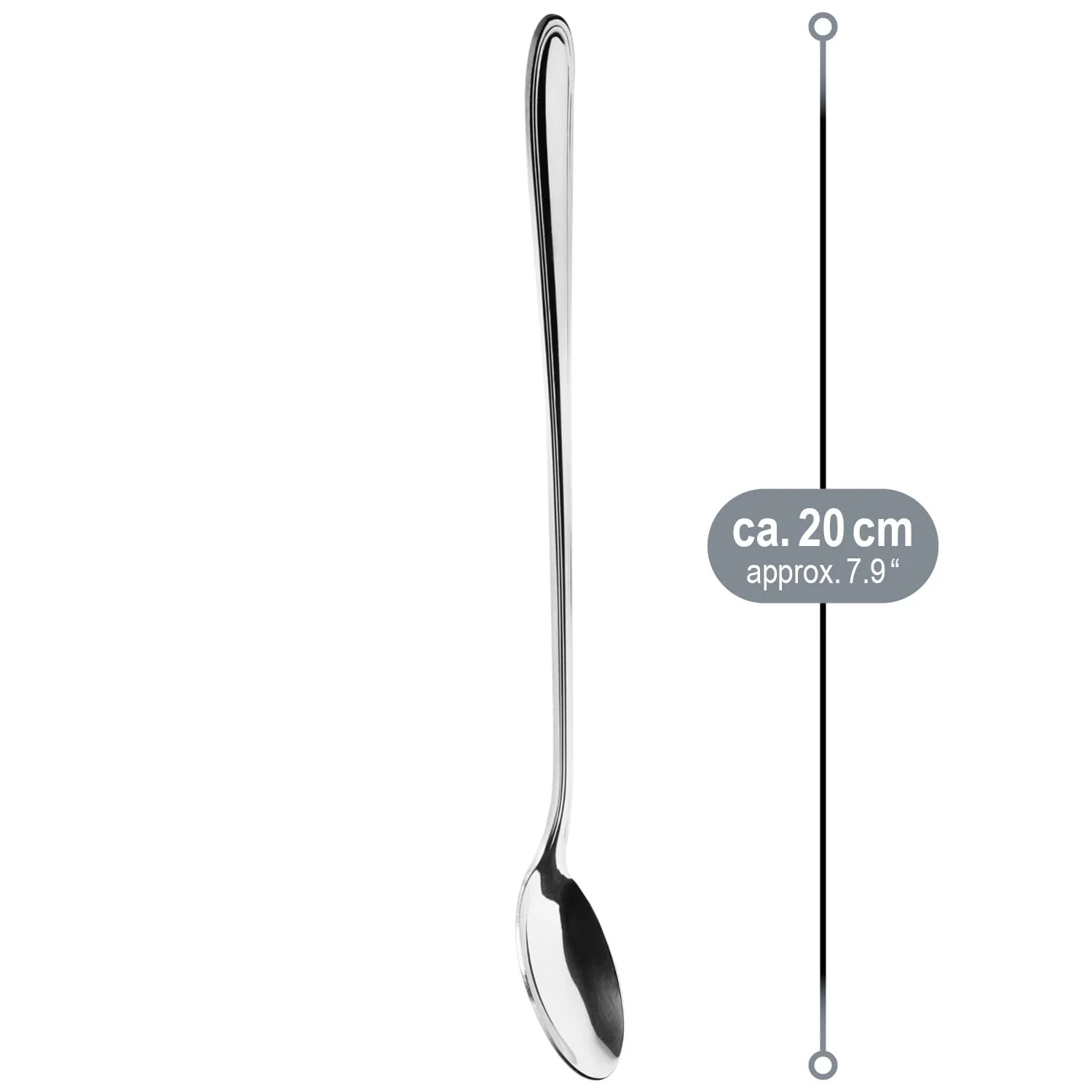 Ложка для коктейлів COM-FOUR нержавіюча сталь Розмір: 20 см Колір: срібний, фото №7