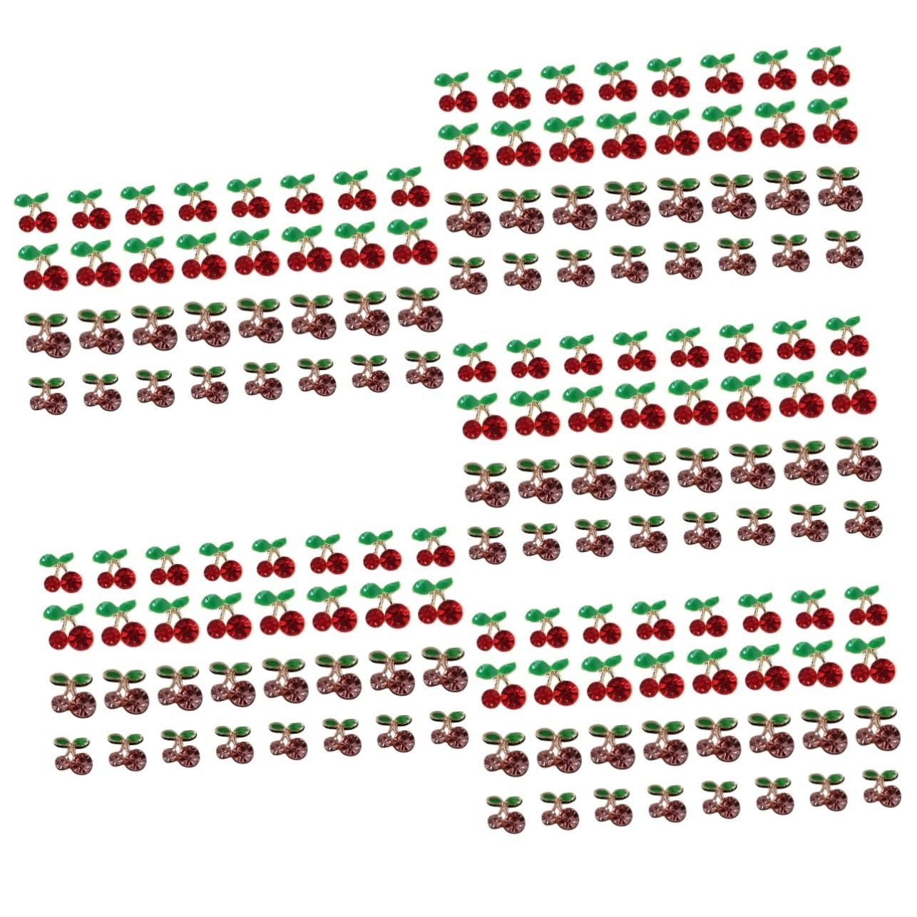 Подвески для ногтей Вишня ABOOFAN 5 наборов Красные Стразы 32 шт x 5, фото №1