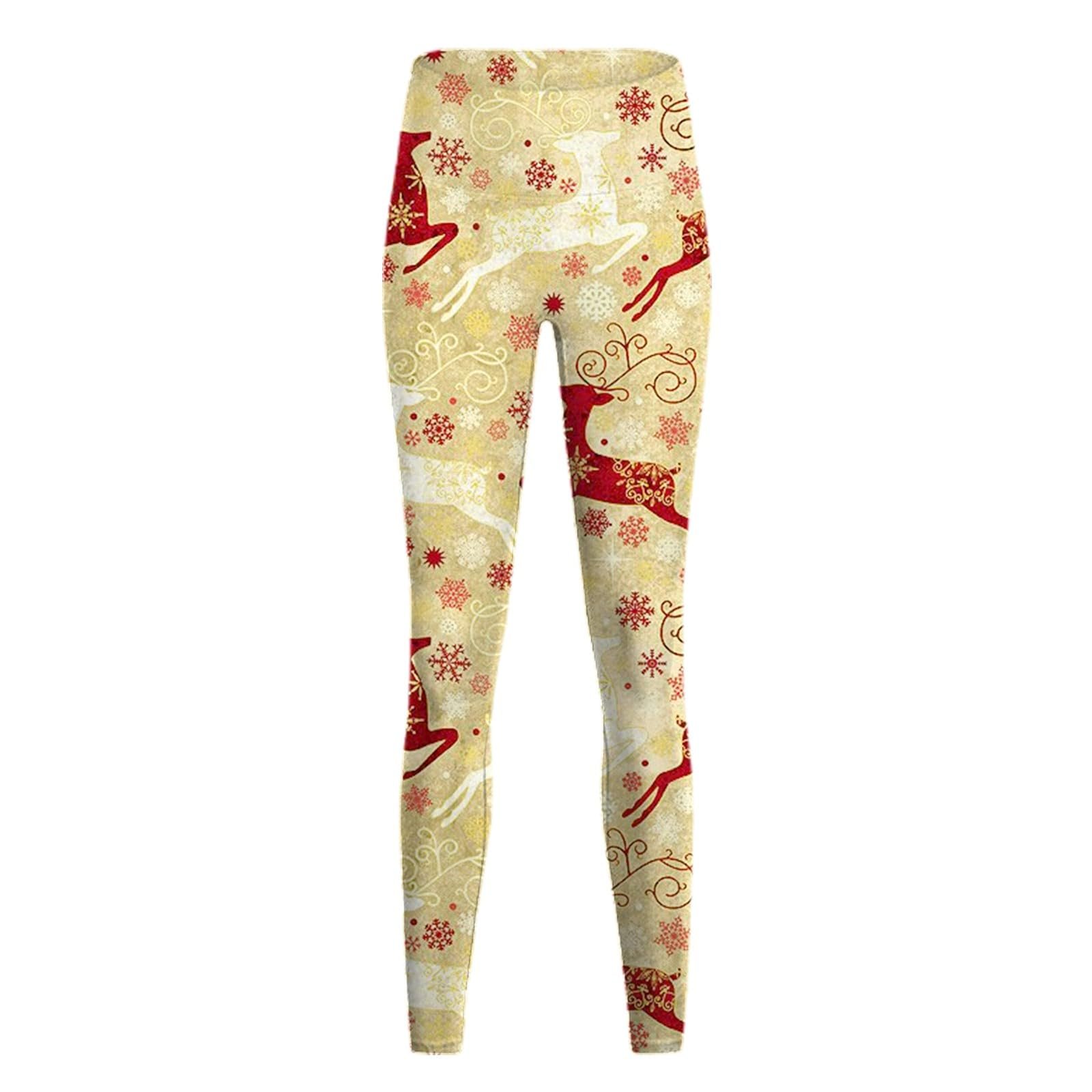 Легінси Generisch Різдвяні З високою талією Slim Fit Однотонні, фото №2