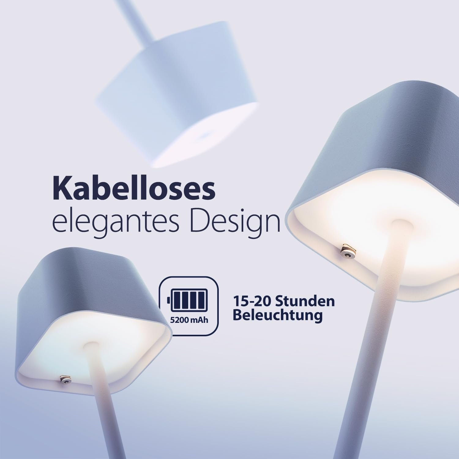 Настільна лампа SECURIT Georgina LED Дивмована Бездротова USB 38x11x11 см Біла, фото №2