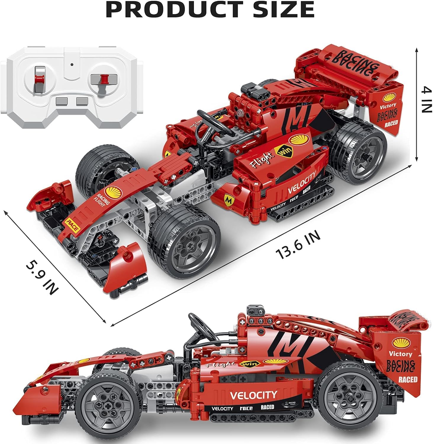 Ігровий набір NEWRICE Конструктор Гоночний автомобіль Formula 1 F1 З дистанційним керуванням Шкала 1:14 631 деталей, фото №6 Ігровий набір NEWRICE Конструктор Гоночний автомобіль Formula 1 F1 З дистанційним керуванням Шкала 1:14 631 деталей, фото №6