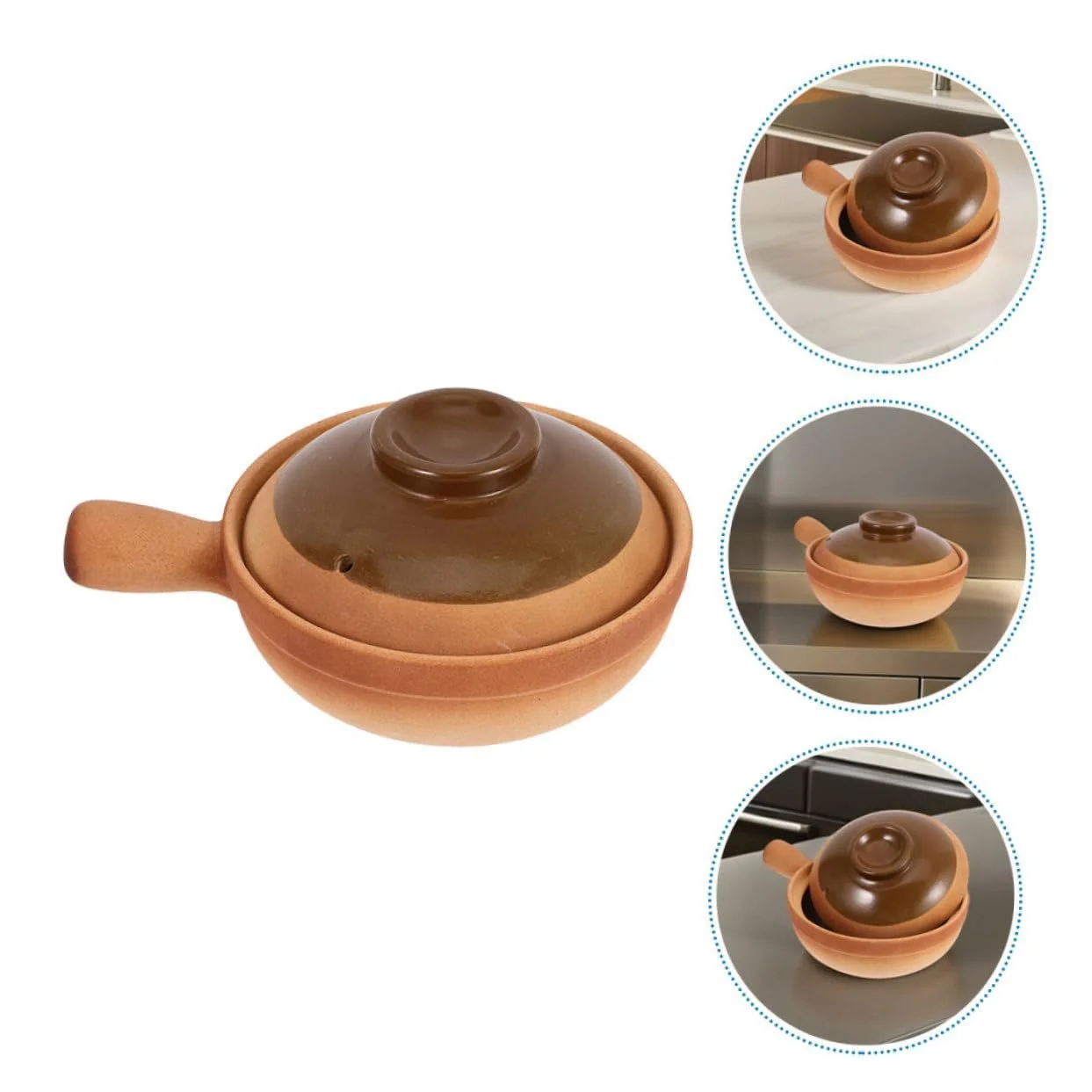 Глиняный горшок Cabilock Traditional с крышкой Маленький Многофункциональный для риса и супа, фото №8