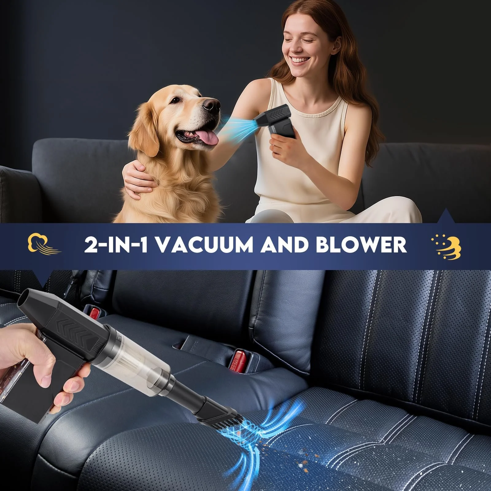 Електрична повітродувка-пилотяг 2 в 1 130000 rpm LED Display 8000 mAh, фото №3 Електрична повітродувка-пилотяг 2 в 1 130000 rpm LED Display 8000 mAh, фото №3