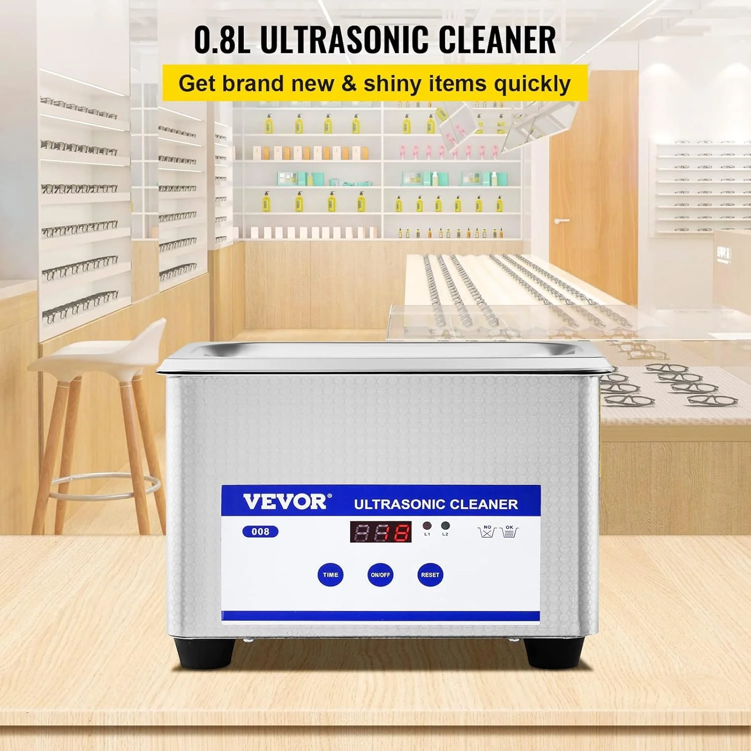 Ультразвуковой очиститель Vevor Ultrasonic Cleaner 008 Silver, фото №6 Ультразвуковой очиститель Vevor Ultrasonic Cleaner 008 Silver, фото №6