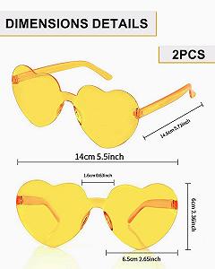 Солнцезащитные Очки В форме сердца Без оправы Желтый synthetic.ua - Фото 1