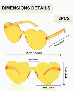 Солнцезащитные Очки В форме сердца Без оправы Желтый synthetic.ua - Фото 1