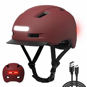 Шлем Shinmax велосипедный с USB фонарем, 5 режимов, с козырьком - Фото 1