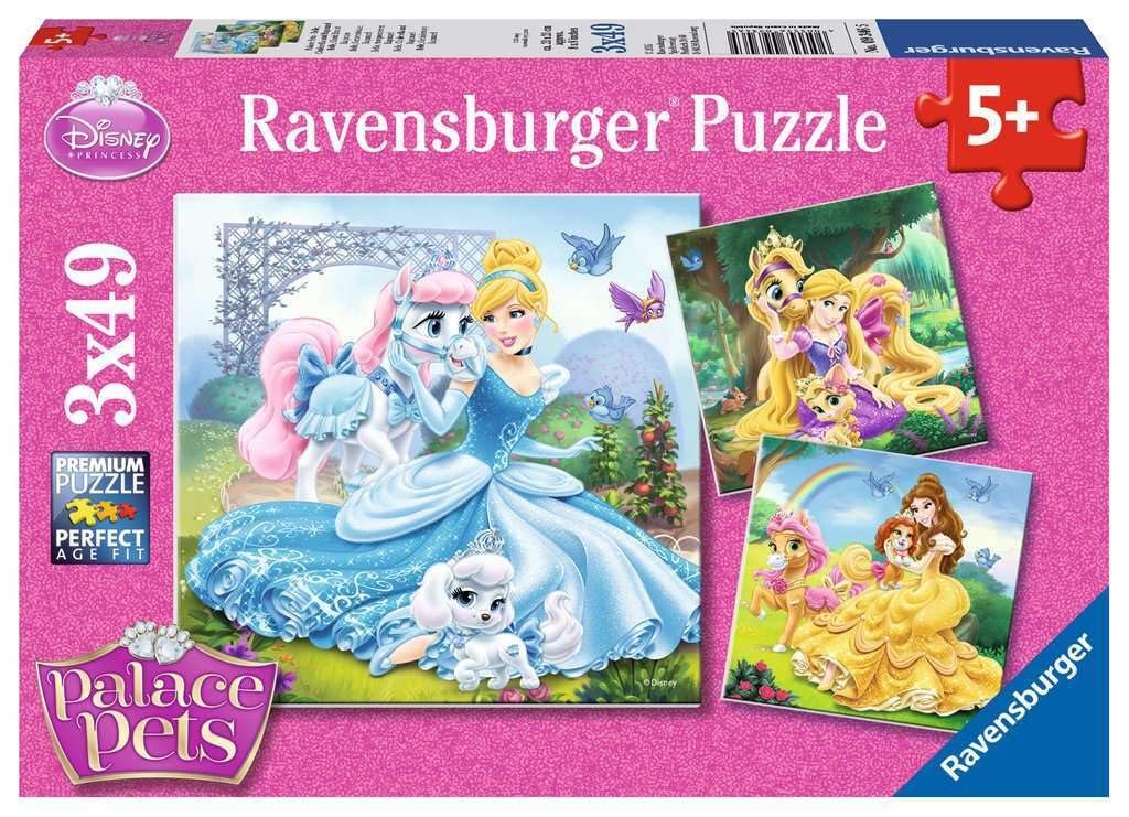 Детский пазл Ravensburger Disney Princess 09346 Belle, Cinderella And Raiponce 3 x 49 элементов от 5 лет, фото №1