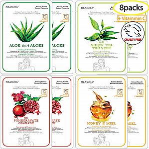 Купить Тканевая маска для лица MEAROSA Vitamin C Collagen Essence Premium Quality для чувствительной кожи (набор 8 типов масок) - Фото 1 Тканевая маска для лица MEAROSA Vitamin C Collagen Essence Premium Quality для чувствительной кожи (набор 8 типов масок) - Фото 1