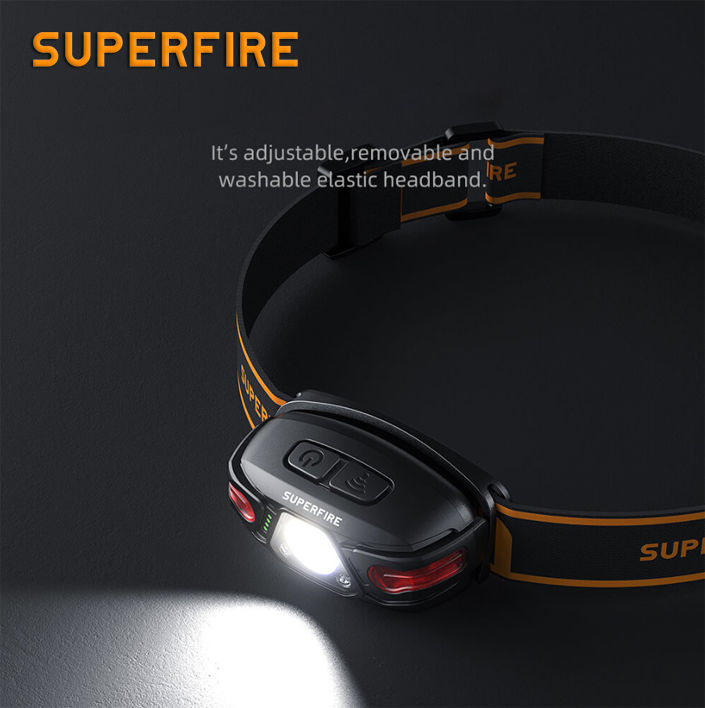 Фонарь налобный аккумуляторный HL63 SuperFire 450 Lumen IP44, фото №6