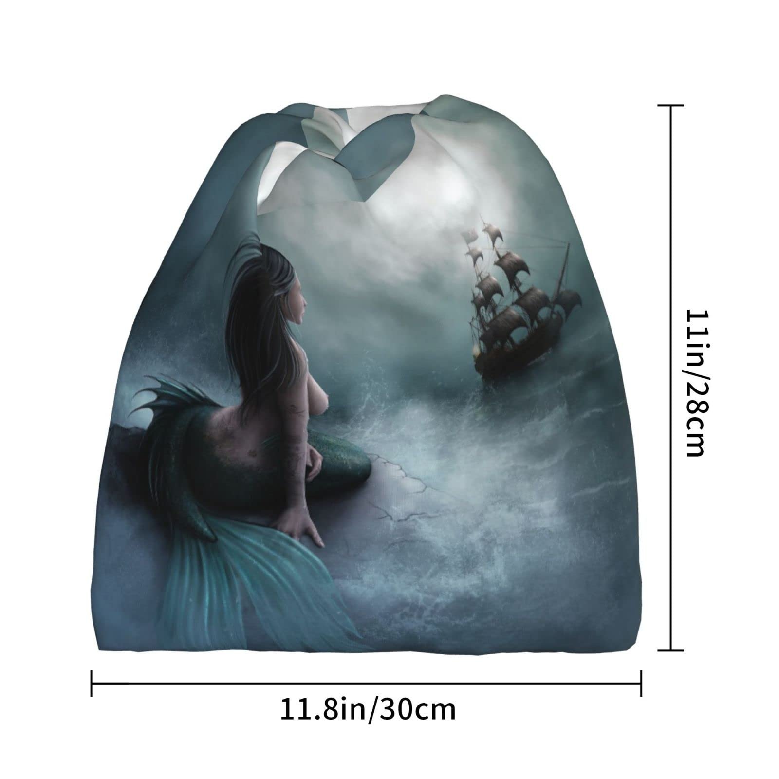 Шапка-біні ESASAM Дитяча з малюнком русалки та вітрильника в морі, з принтом піратського корабля, фото №3 Шапка-біні ESASAM Дитяча з малюнком русалки та вітрильника в морі, з принтом піратського корабля, фото №3