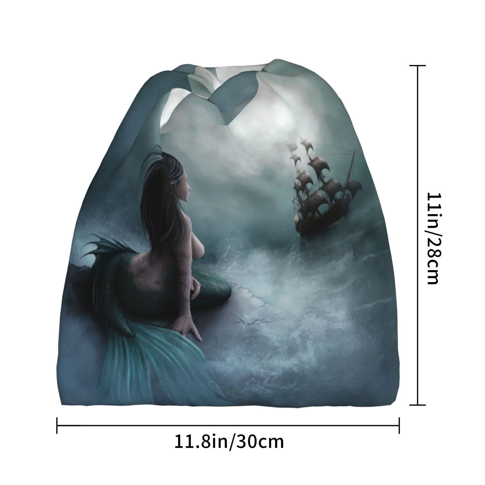 Шапка-біні ESASAM Дитяча з малюнком русалки та вітрильника в морі, з принтом піратського корабля, фото №3