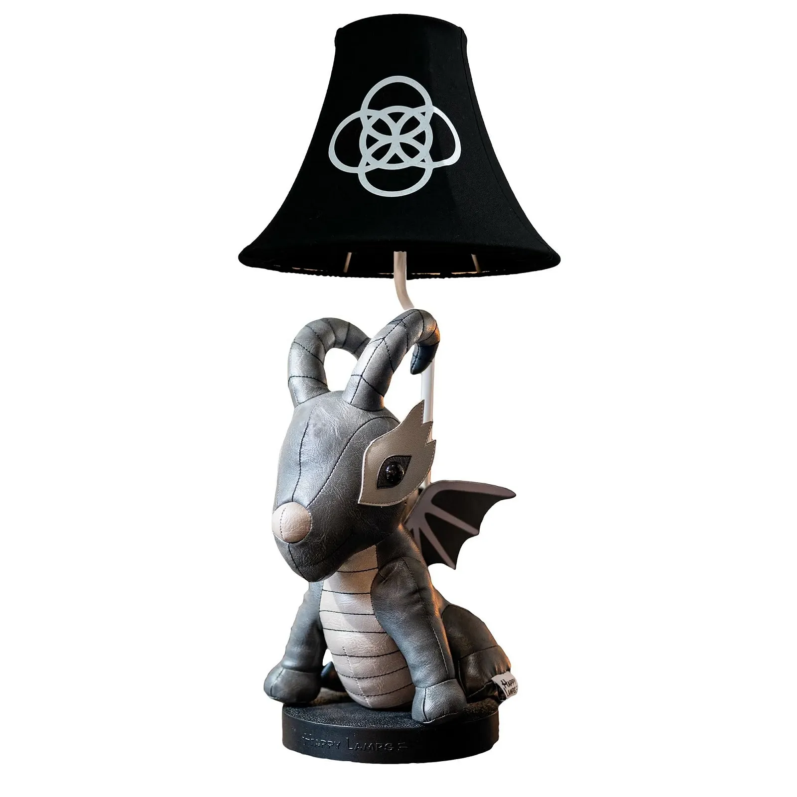 Настільна лампа Happy Lamps Black Dragon LED 58 см веганська шкіра Чорний, фото №1