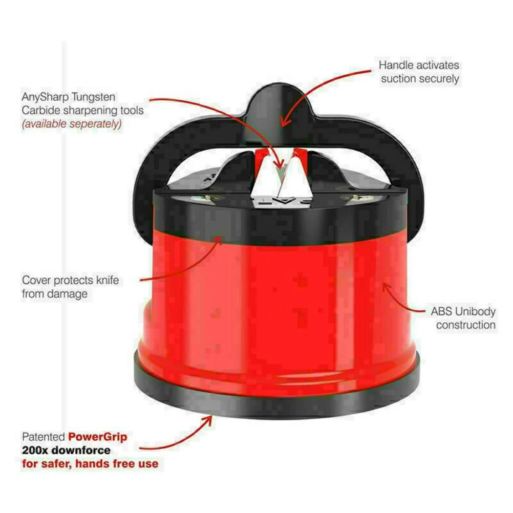 Точилка для ножів на присосці ручна Червона, фото №5 Точилка для ножів на присосці ручна Червона, фото №5