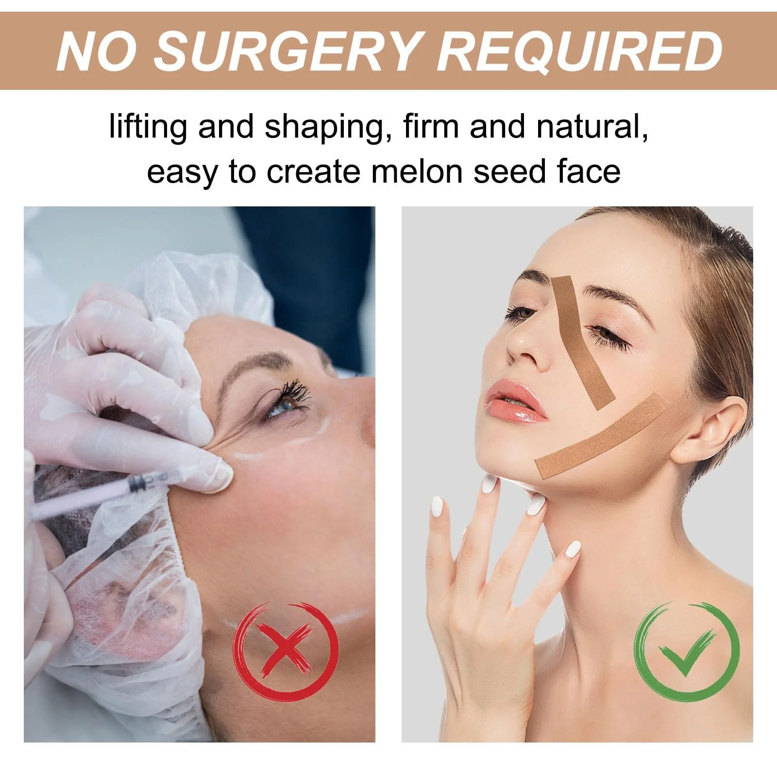 Стрічка для підтяжки обличчя Tkekruh 2.5 см x 5 м, фото №4