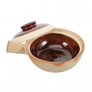 Кастрюля для тушения Керамическая С ручкой Термостойкая Традиционная Подходит для посудомоечной машины - Фото 1