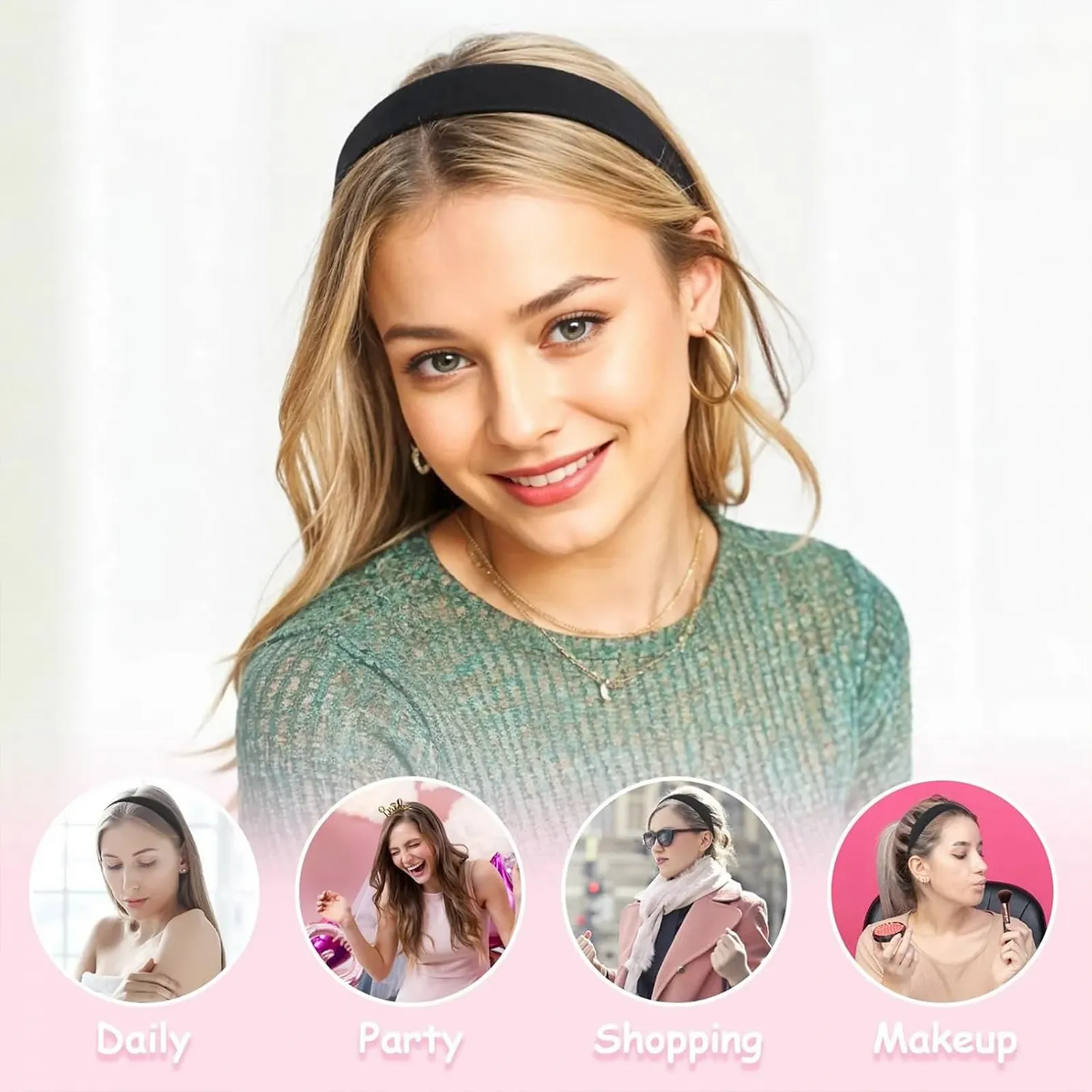 Набор из 2 атласных обручей, фото №7