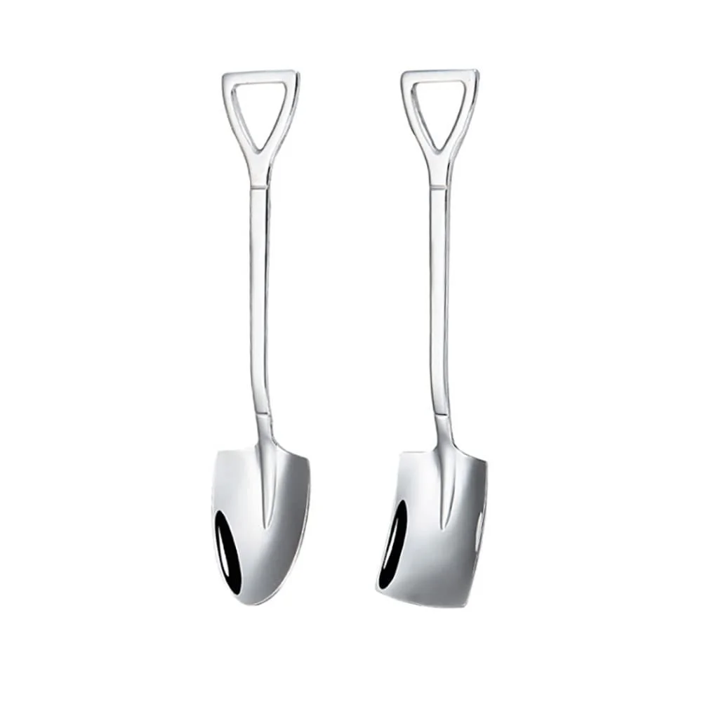 Ложка из нержавеющей стали в форме лопаты для кофе, чая, сахара, десертов для вечеринок, 4 шт, фото №4