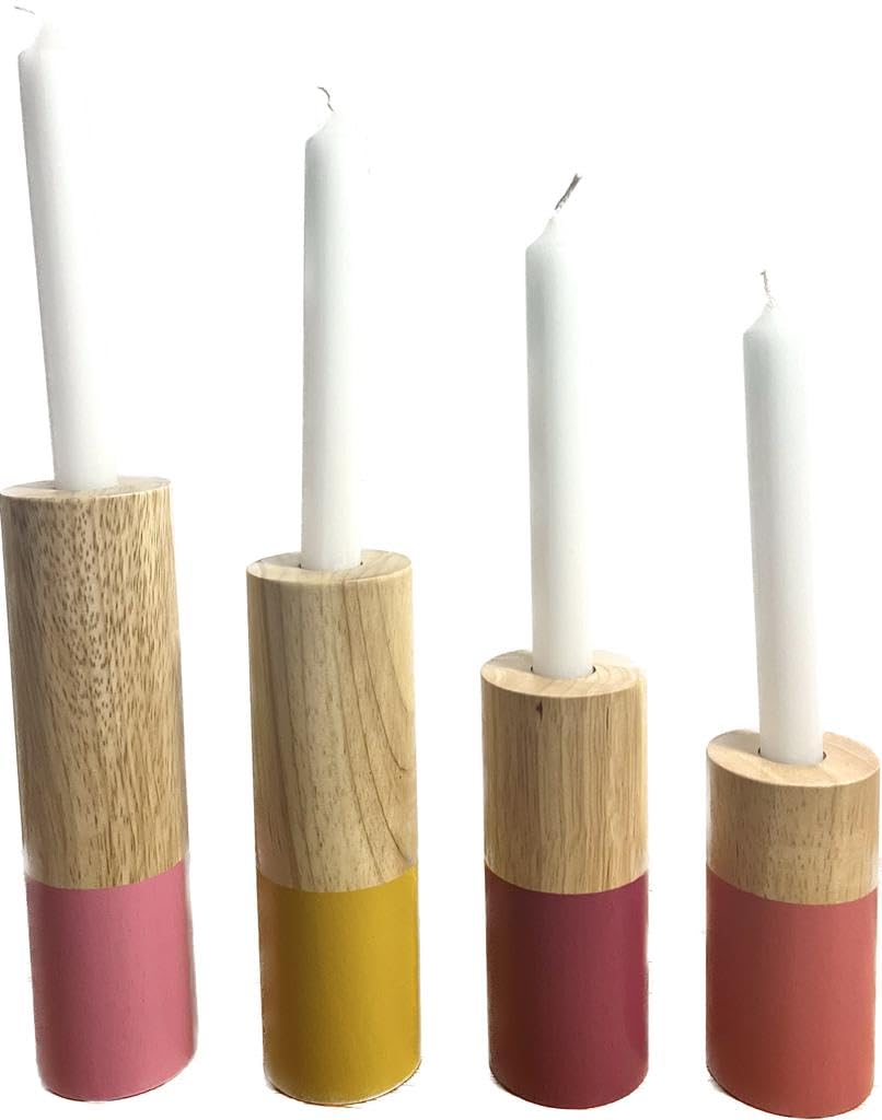 Підсвічник Terra Home Table 2-в-1 Дерев'яний різнокольоровий комплект з 4 штук, фото №6 Підсвічник Terra Home Table 2-в-1 Дерев'яний різнокольоровий комплект з 4 штук, фото №6