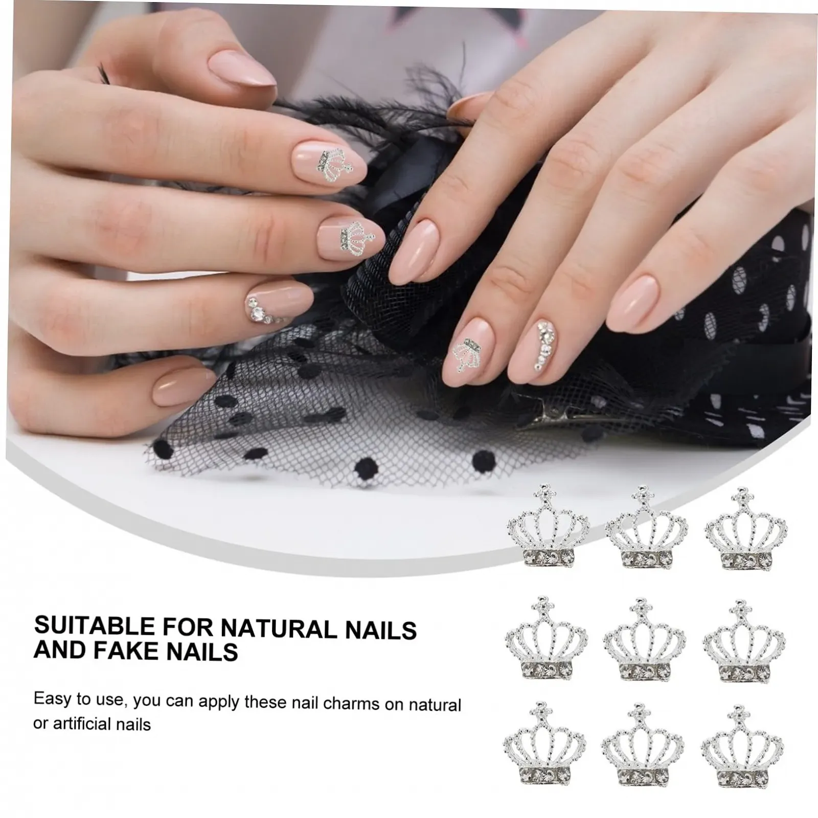 Наклейки для нігтів Стрази Корони 30 шт., фото №9