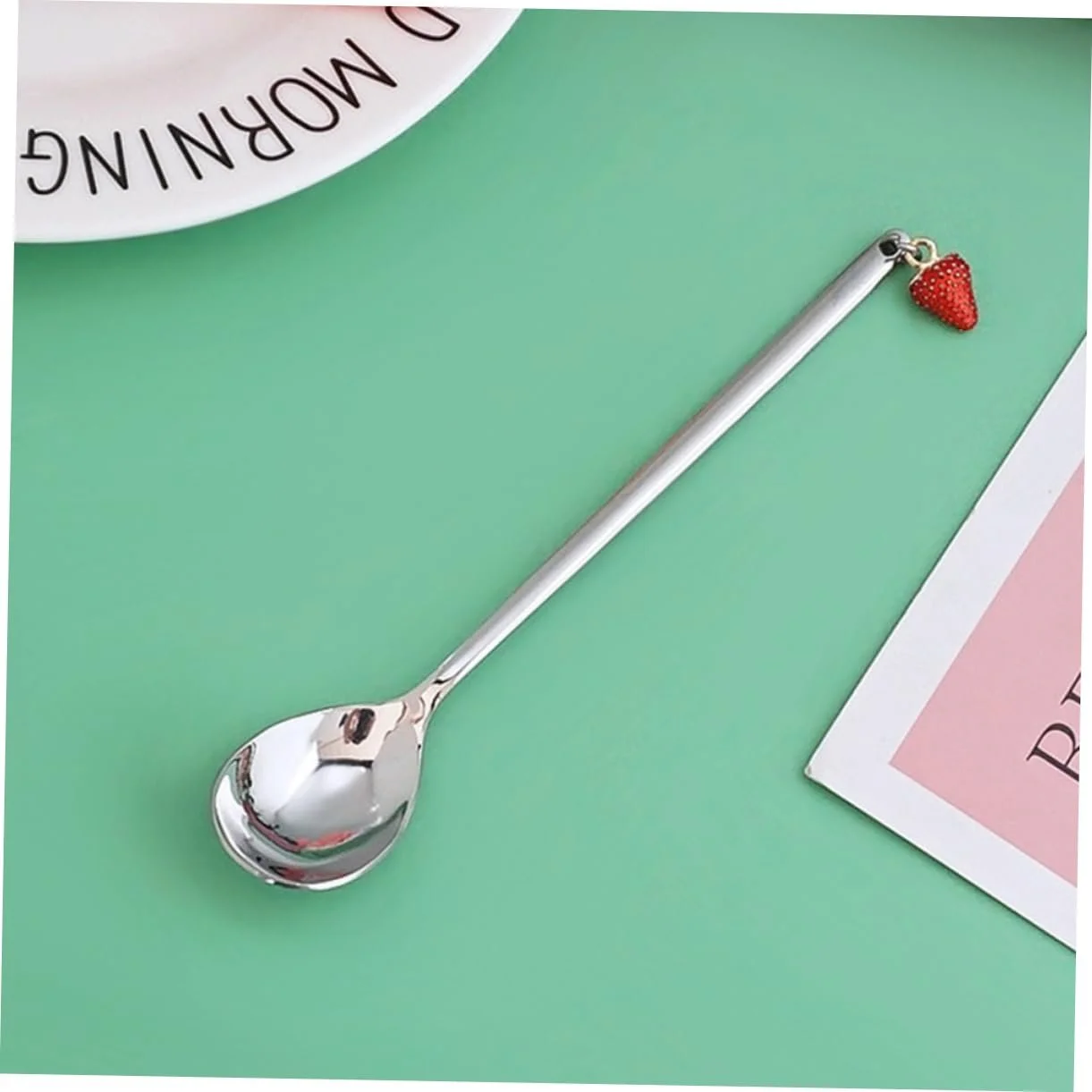 Набір десертних ложок 4 шт з креативним фруктовим мотивом, фото №5