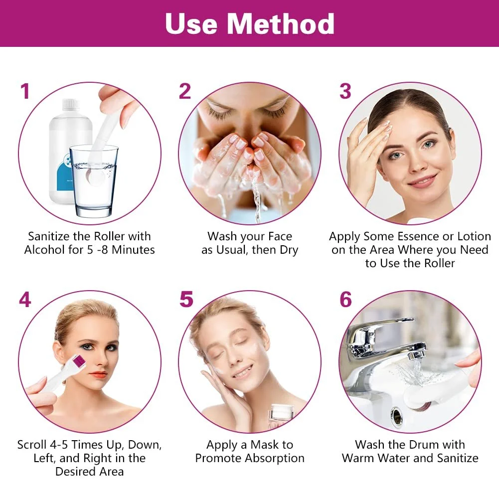 Ролер Derma LOPHE 6-в-1 Мікроголковий для тіла та обличчя для догляду за шкірою, фото №8