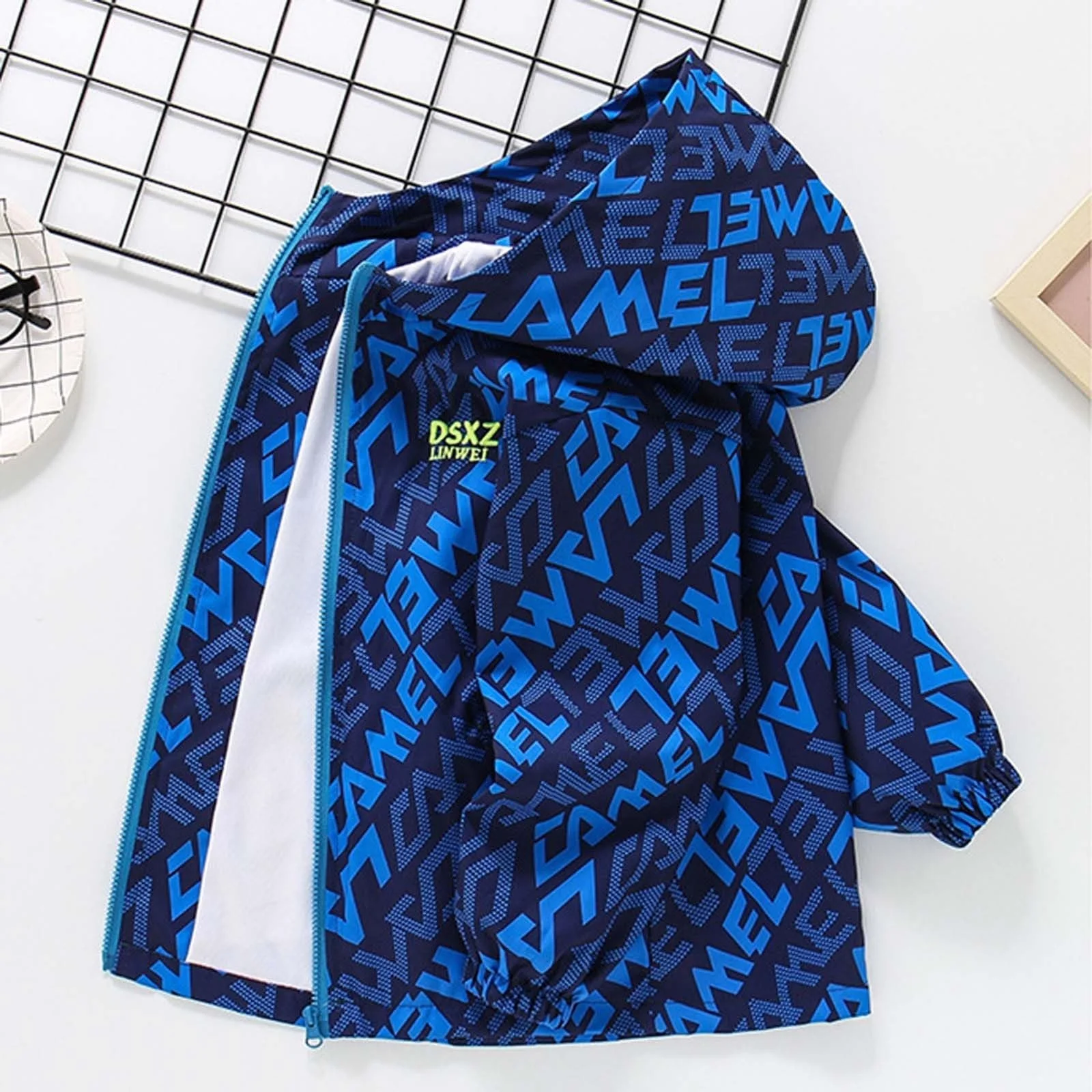 Ветровка для мальчиков Легкая для весны и осени, дышащая, с карманами на молнии, детская, двухкомпонентная, фото №2