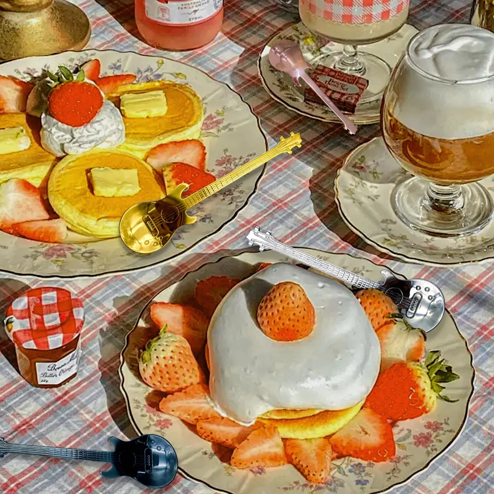 Кавова ложка  Форма гітари з нержавіючої сталі 304, фото №6