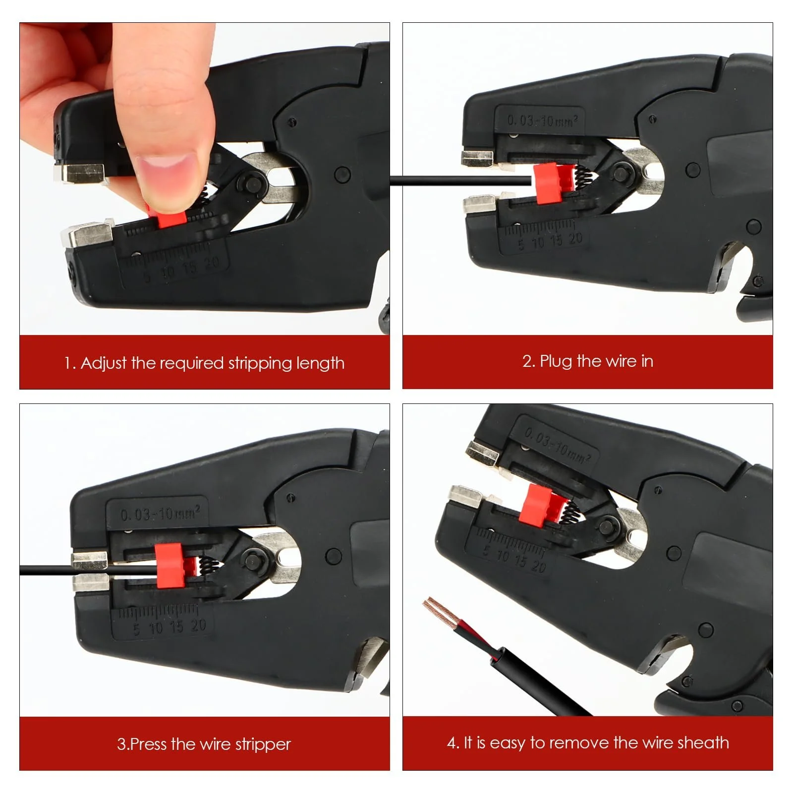 Стриппер саморегулирующийся 2-в-1 со встроенным резаком 0.03-10 мм², фото №6