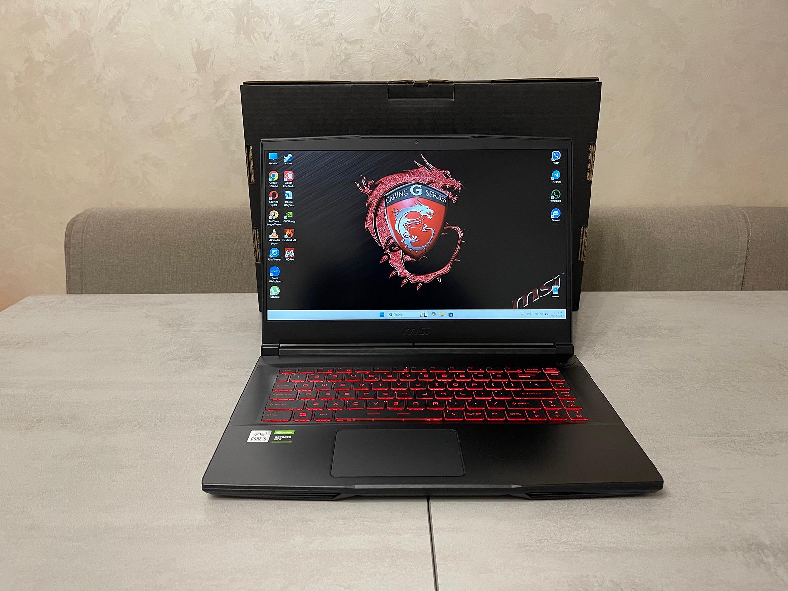 Ігровий ноутбук MSI Thin 15 GF63 10SC-035US, 15,6 FHD IPS, i5-10300H, 16GB, 256GB SSD+500GB, GTX 1650 4GB, фото №1