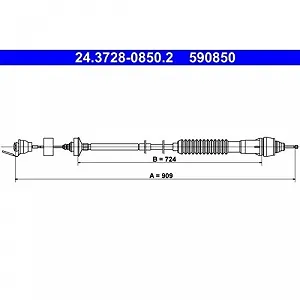 Трос зчеплення ATE 24.3728-0850.2 для CITROËN PEUGEOT - Фото 1