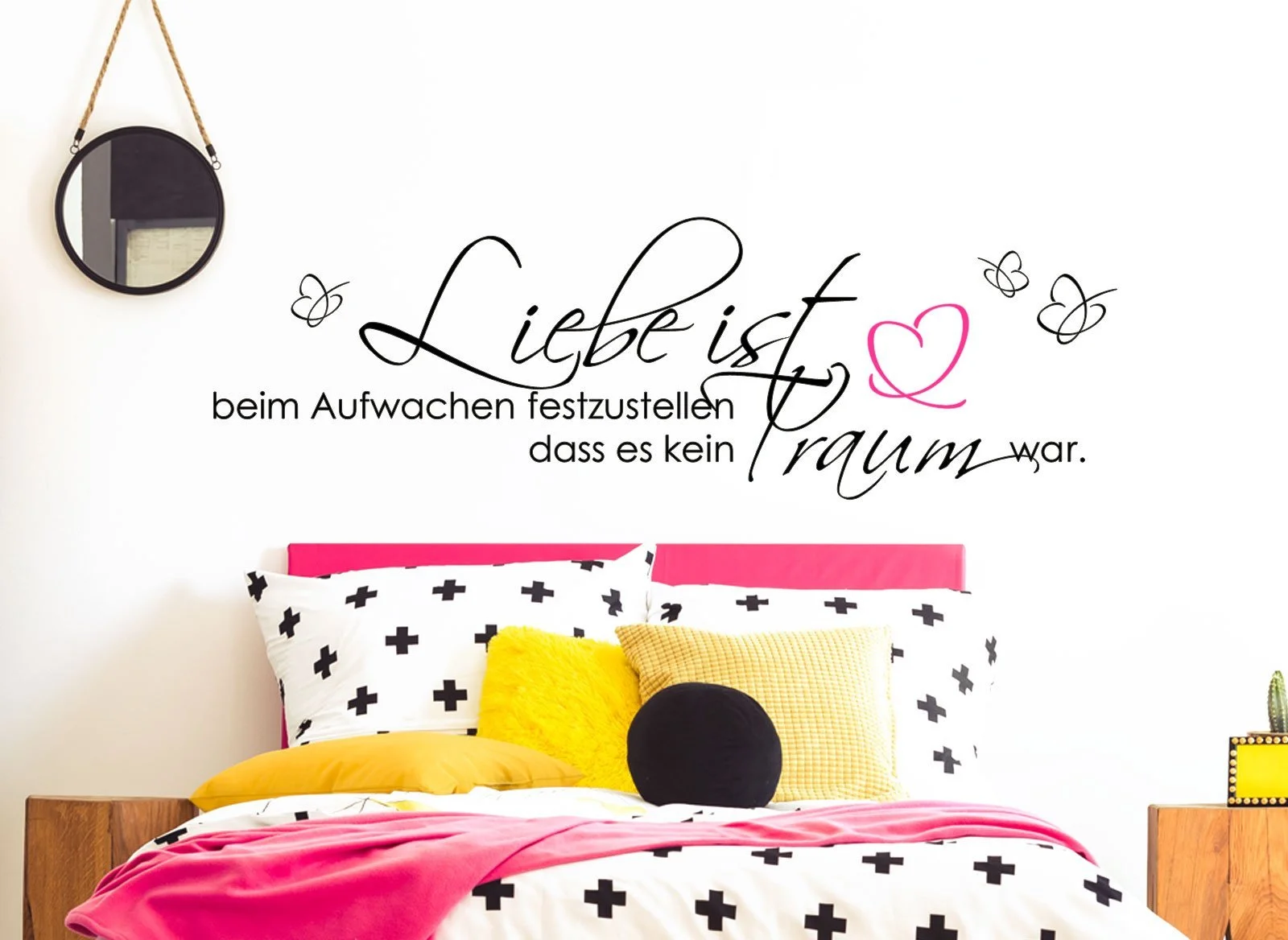 Наклейка на стену Grandora Liebe ist beim Aufwachen W800 120 x 38 см Черная, фото №4