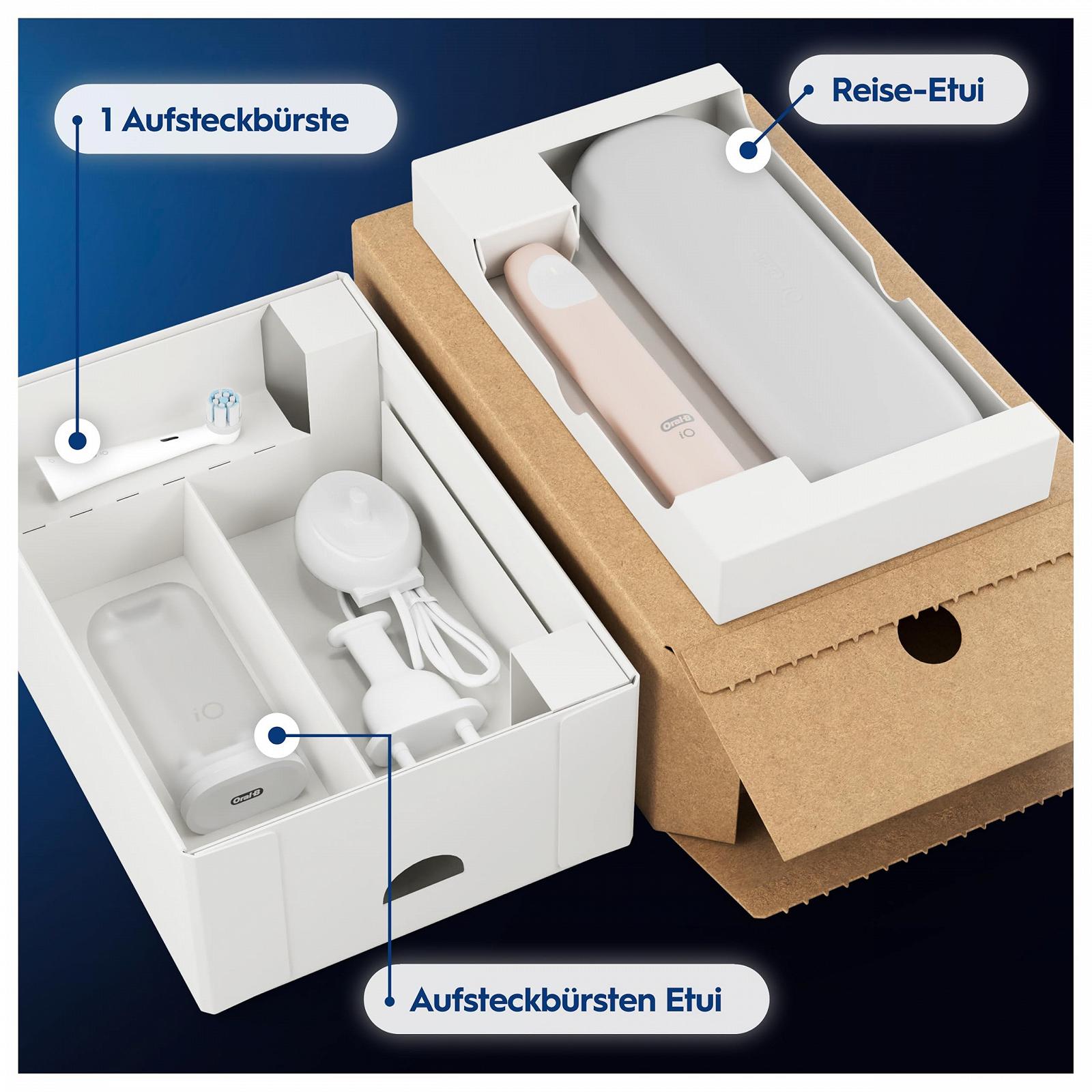Електрична зубна щітка Oral-B iO Series 2, 1 насадка, 3 режими чищення, дорожній футляр, тримач для змінних насадок, спокійний рожевий, фото №8