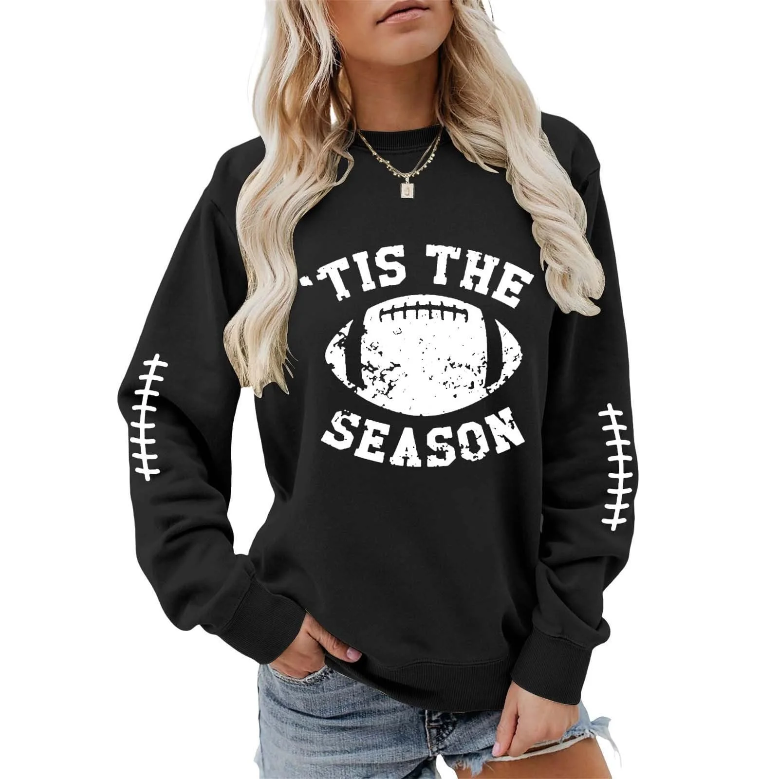 Світшот Generisch Oversized Вінтажний Принт Класичний V-подібний Хелловін, фото №3